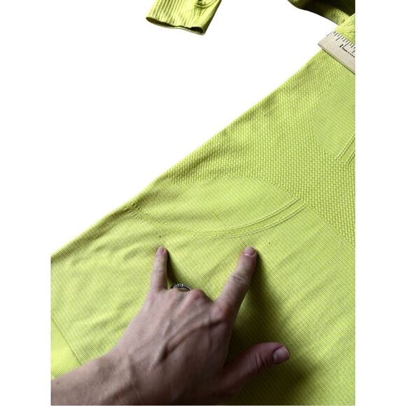 Lululemon Swiftly Tech Long Sleeve Shirt size 8 Heathered Split Pea Neon Green Y - Picture 10 of 11